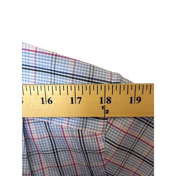 Bonobos Blue Plaid Pattern Men's 17-36 Stretch Slim Fit - Picture 7 of 13